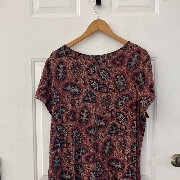 Peruvian Connection Woman's Plus-Size Brown Floral Casbah Maxi Dress Sz XXL - Picture 7 of 11